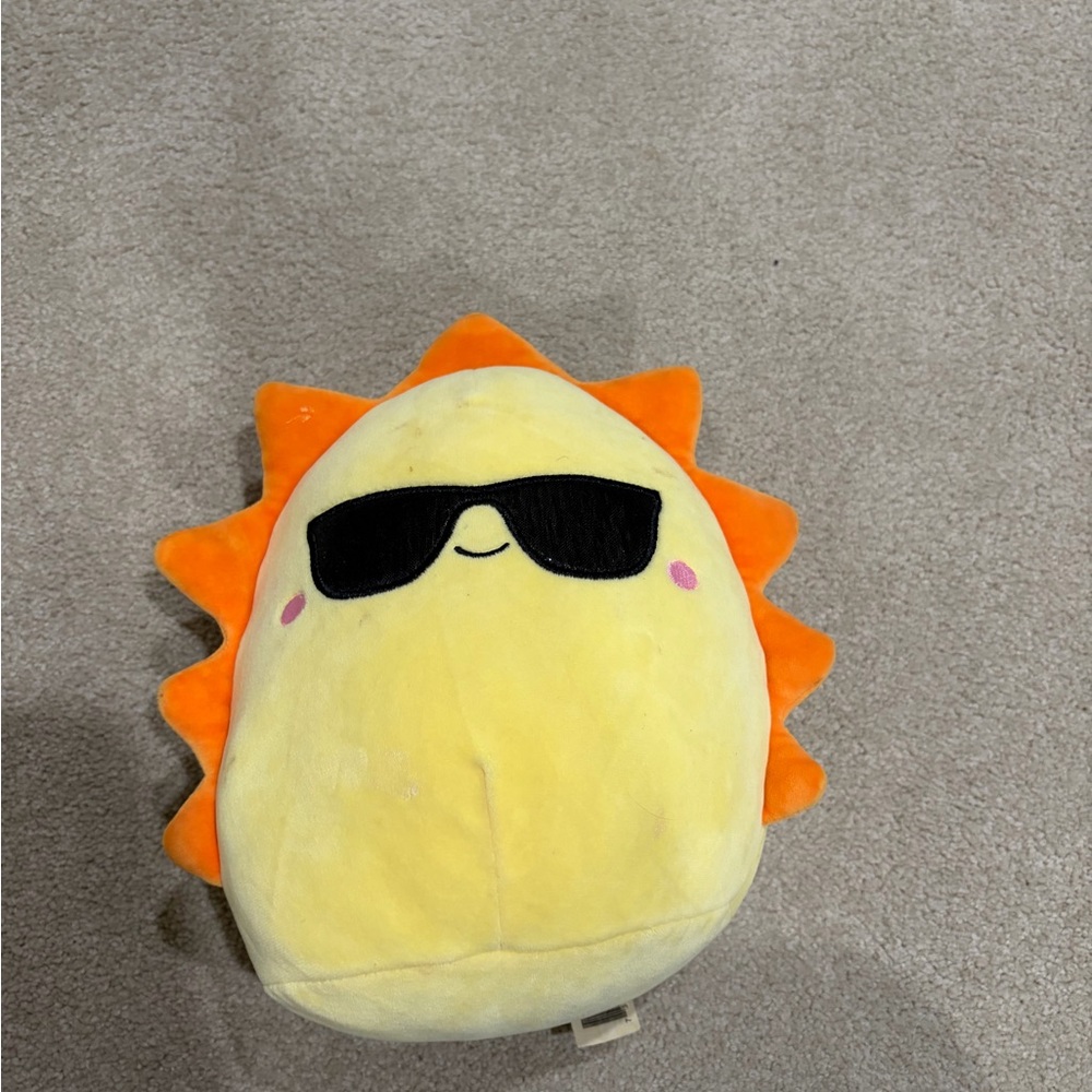 Squishmallows Yellow and Orange Sun Plush with Sunglasses